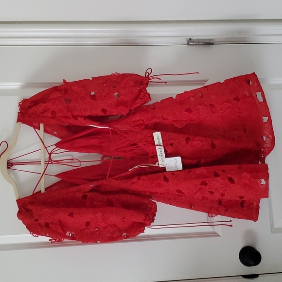 Free People x For Love & Lemons Serena Floral Embroidered Mini Dress S - Picture 10 of 12